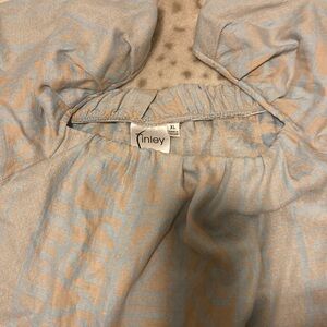 Finley Blue and Beige Women's Top